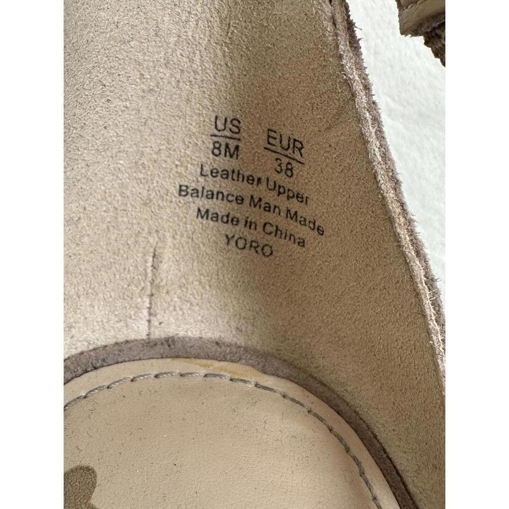 Women’s Sz 8M Sam Edelman Daniella Oatmeal Taupe Suede Chunky Block Heel Sandals - Picture 3 of 6